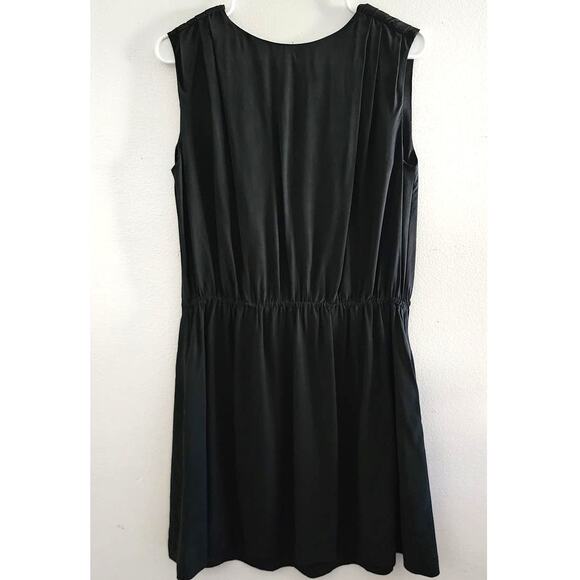 & Other Stories High Neck Sleeveless V-Back Silk Dress Black 36 Small - Picture 2 of 8